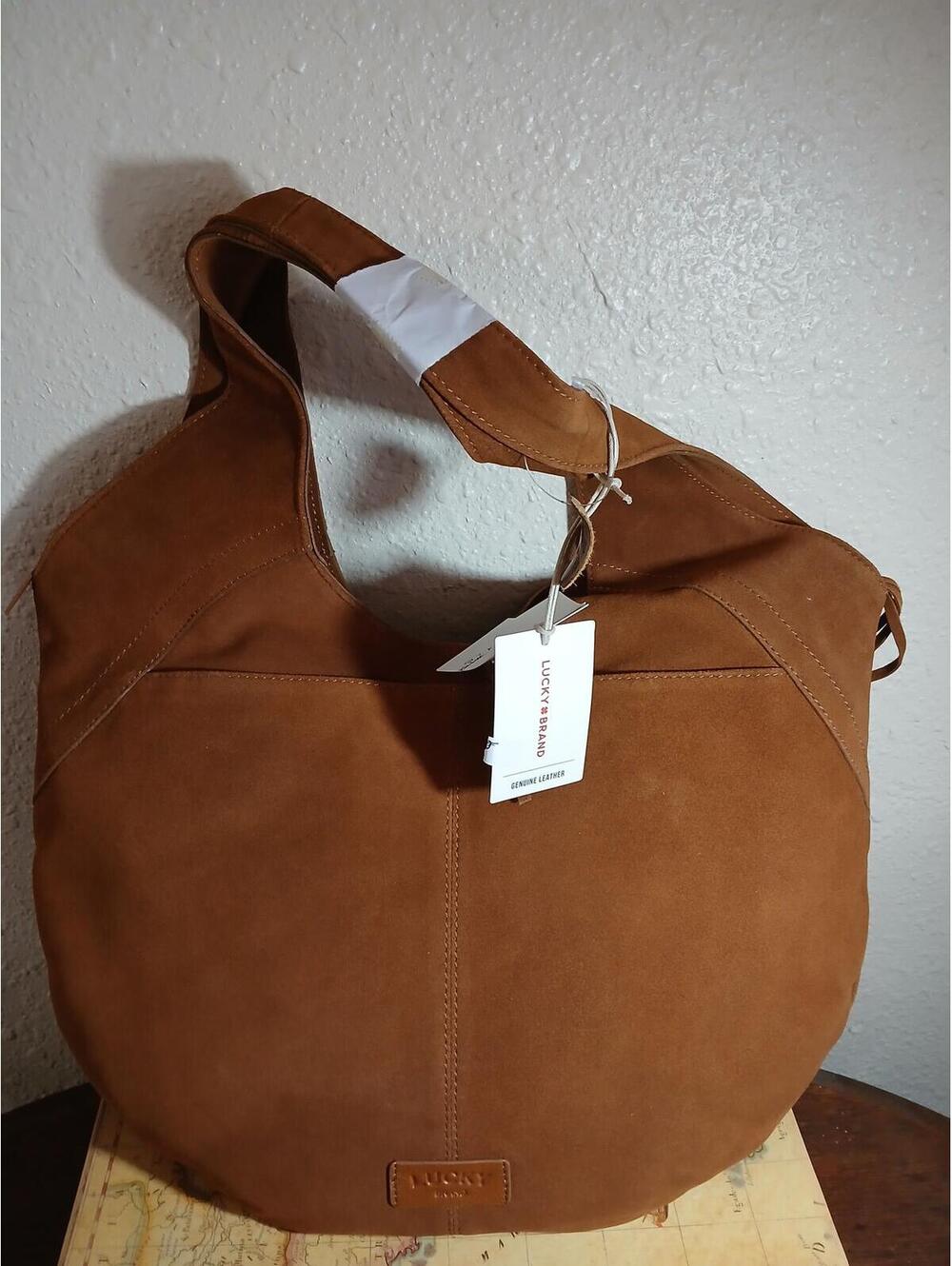 Lucky Brand Genuine Leather Honey Brown Fringe Shoulder Bag - Picture 3 of 4